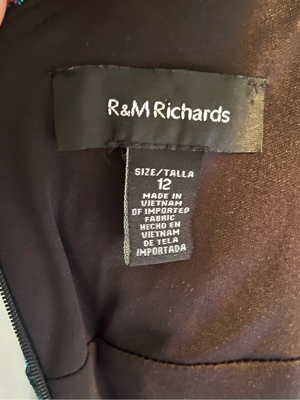R&M Richards shimmering mermaid metallic purple blue evening gown size 12 - Picture 13 of 14